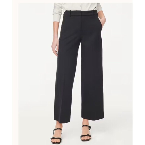 J.CREW Remy Wide-leg Cropped Pant Size 4P Black NEW Career Minimalist Work CG390 - Picture 1 of 14